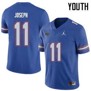 Youth Florida Gators #11 Vosean Joseph NCAA Jordan Brand Royal Authentic Stitched College Football Jersey CAS0862PX